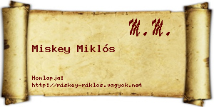 Miskey Miklós névjegykártya