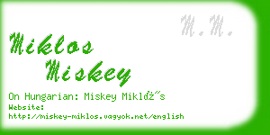 miklos miskey business card